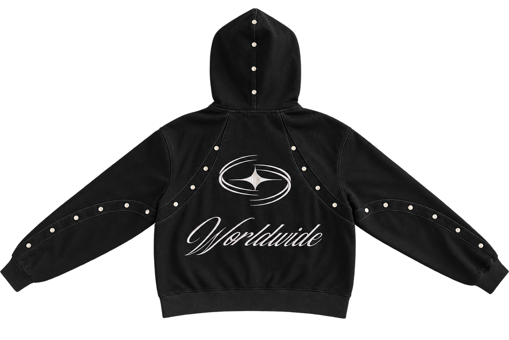 MSLH Silver Stud Hoodie back view