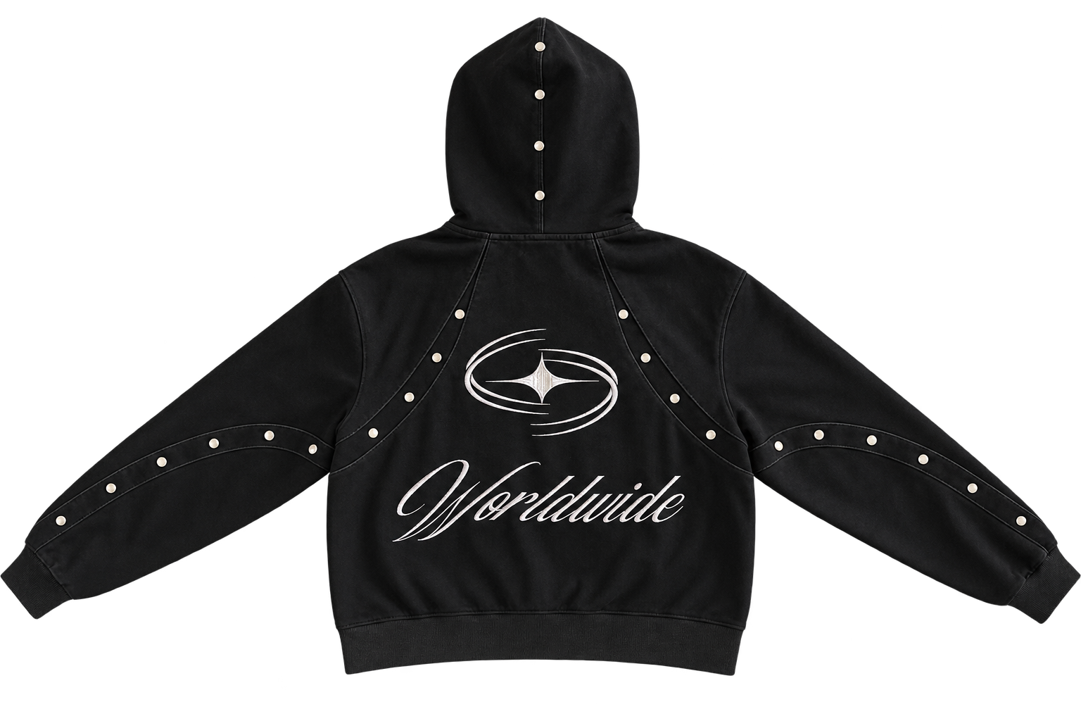 MSLH Silver Stud Hoodie back view